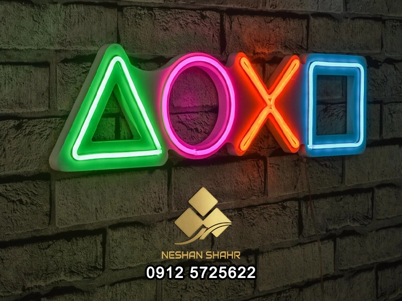 تابلو گیم نت | بهترین طراحی برای جذب گیمرها 5 تابلو نئون