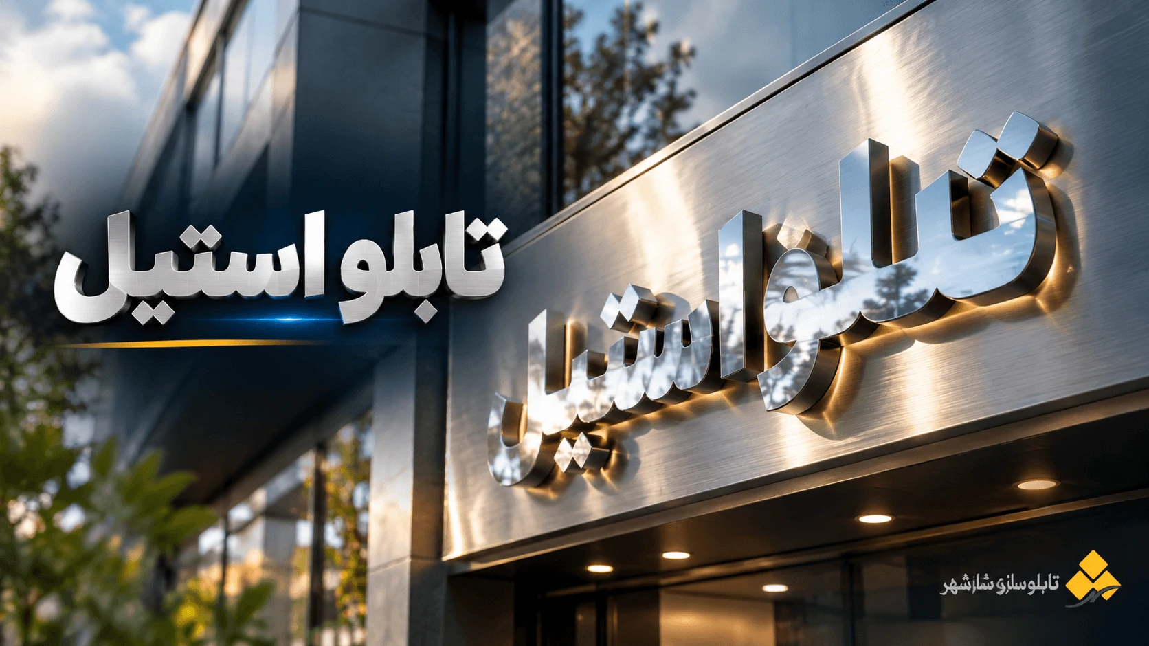تابلو استیل مشکی؛ انتخابی خاص برای نمای مدرن و متفاوت 4 تابلو استیل مشکی